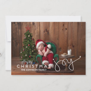 Christmas Joy Photo Card Hand Lettered