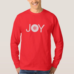 Christmas Joy Red and White Long Sleeve T-Shirt