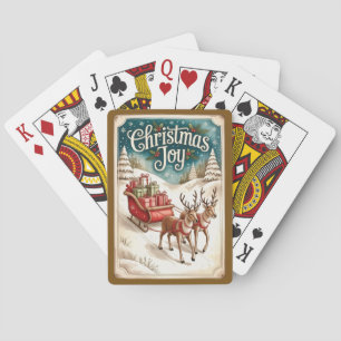 Christmas Joy Sleigh & Winter Scene Playing Cards