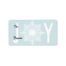 Christmas JOY Snowflake Gift Label