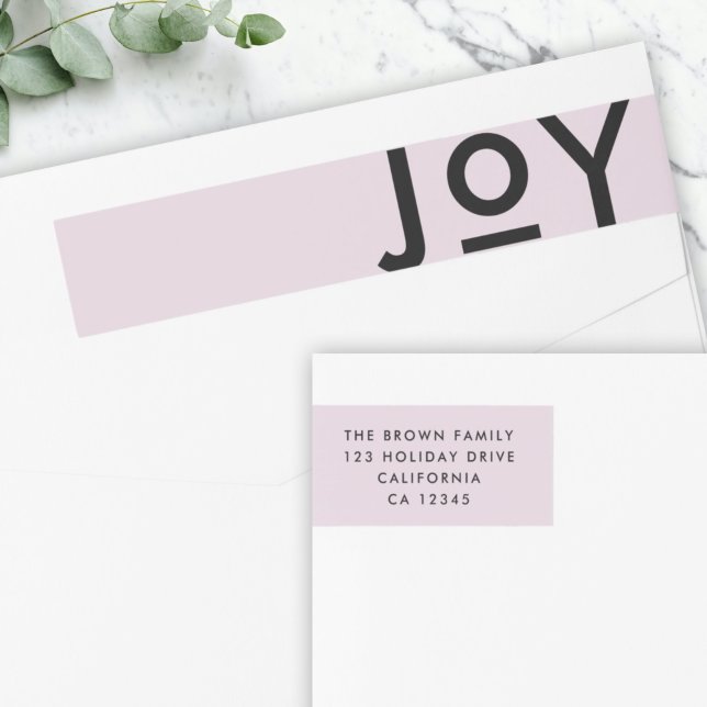 Christmas Joy | Soft Lilac Purple Minimal Address Wrap Around Label (Creator Uploaded)