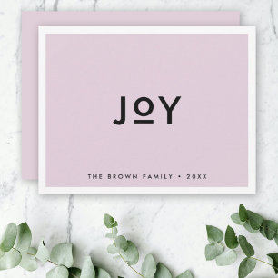 Christmas Joy   Soft Lilac Purple Minimal Simple Holiday Card