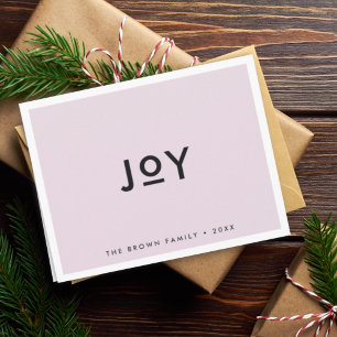 Christmas Joy   Soft Lilac Purple Minimal Simple Holiday Card