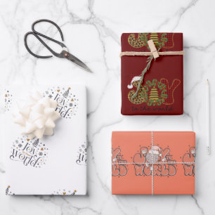 Christmas Joy to the World   Christmas  Wrapping Paper Sheet