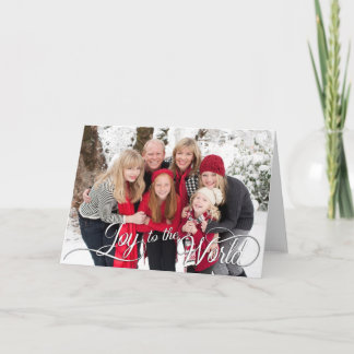 Christmas Joy to the World Family Photo Holiday Card