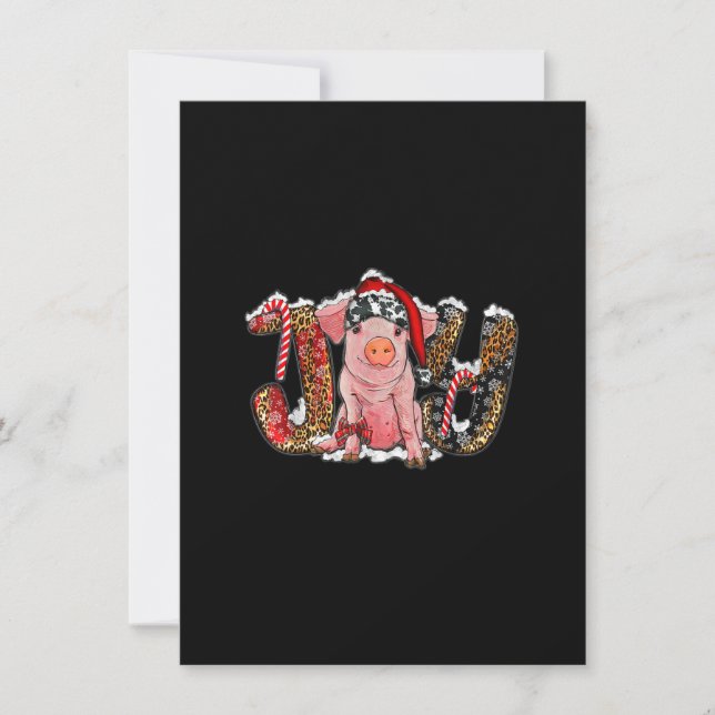 Christmas Joy With Pig Merry Xmas_1 Invitation (Front)