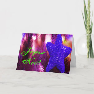 Christmas Joyeux Noel Purple Christmas Star I  Holiday Card