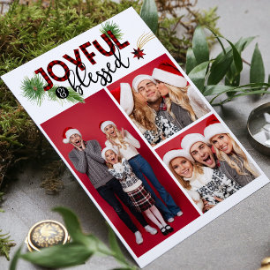 Christmas Joyful & Blessed Red Plaid 3 Photo
