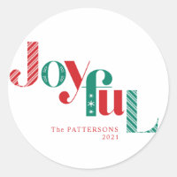 Christmas Joyful Classic Round Sticker