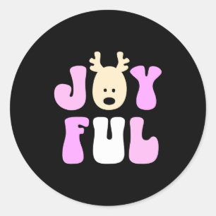 Christmas Joyful Colorful Festive Kids  Classic Round Sticker
