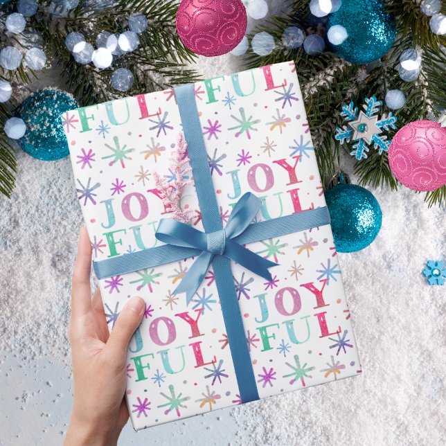 Christmas JOYFUL Watercolor Pastel Wrapping Paper (Creator Uploaded)