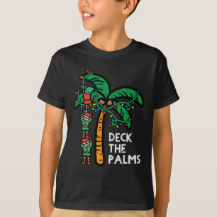 Christmas July Elves Deck The Palm Funny Xmas Men T-Shirt