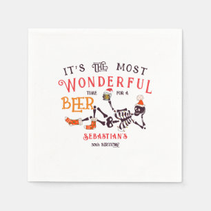 Christmas July Skeleton Summer Ween Beer Birthday Napkin