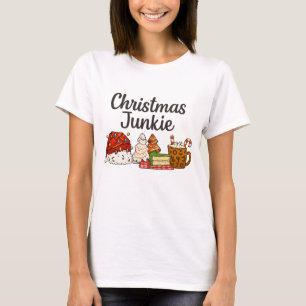 Christmas Junkie Dessert Print   Cozy Xmas graphic T-Shirt