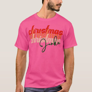 Christmas Junkie Leopard Santa Claus Funny Xmas T-Shirt