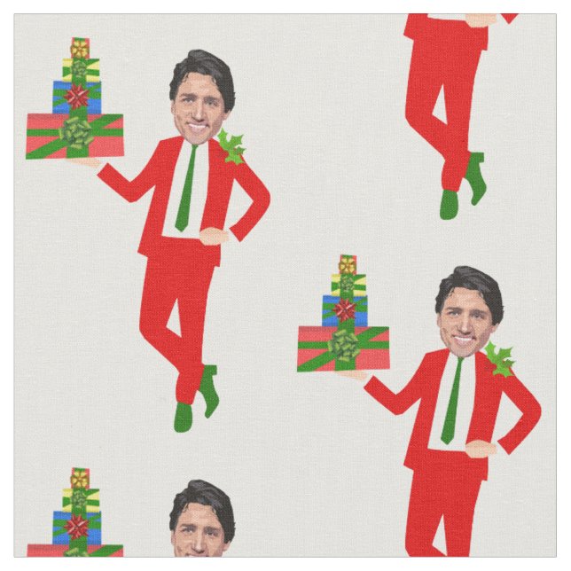 christmas justin trudeau fabric (Close Up)