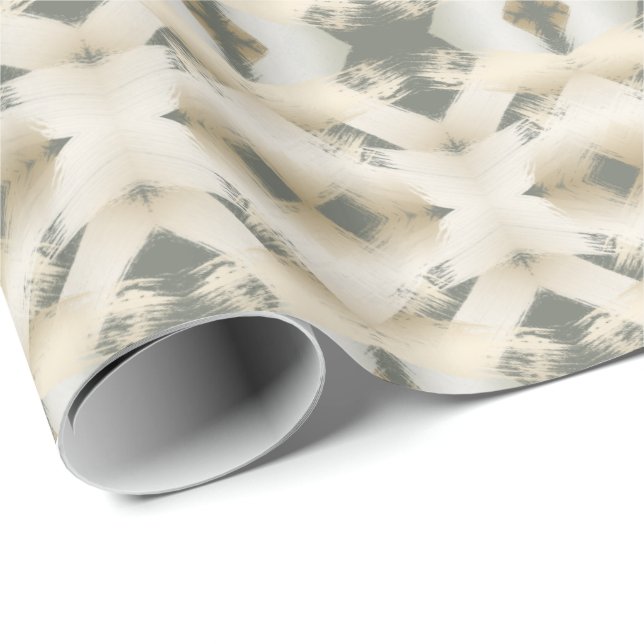 Christmas Kaleidoscope Gold Brush Strokes Wrapping Paper (Roll Corner)