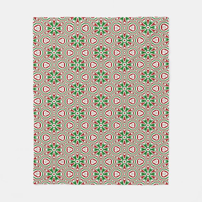 Christmas Kaleidoscope Pattern Fleece Blanket (Front)