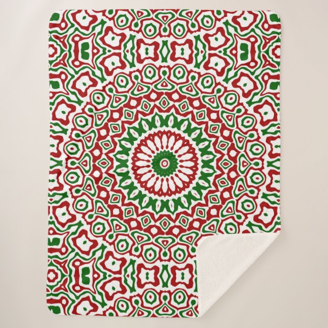 Christmas Kaleidoscope Sherpa Blanket (Front)