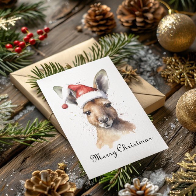 Christmas Kangaroo customisable Foil Holiday Card (Creator Uploaded)