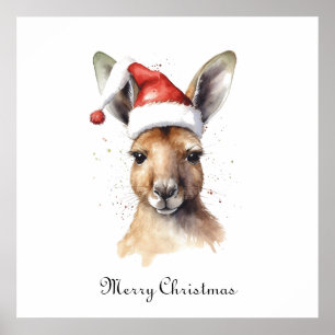 Christmas Kangaroo, customisable Poster