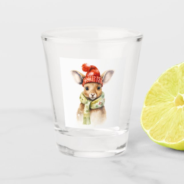 Christmas Kangaroo Shot Glass (Front)
