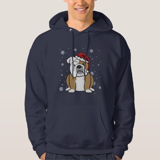 Christmas Kawaii English Bulldog Hoodie (Front)