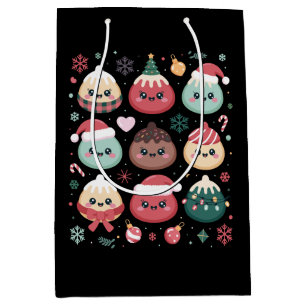 Christmas Kawaii Ornament Dumplings Xmas Holiday Medium Gift Bag