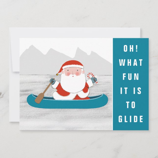 Christmas Kayaking Camping Holiday Cards (Front)