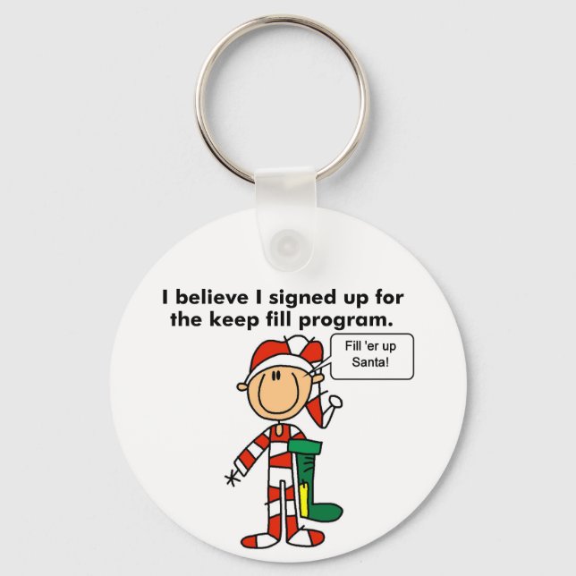 Christmas Keep Fill Program Tshirts and Gifts Key Ring (Front)
