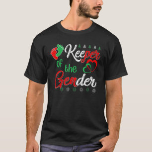 Christmas Keeper Gender Reveal Baby Announcement P T-Shirt