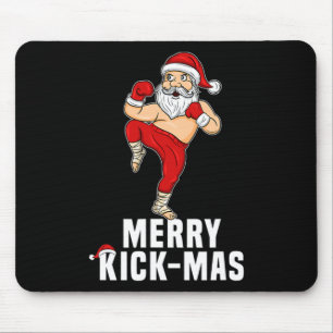 Christmas Kickboxing Santa Merry Kickmas Gift For Mouse Pad