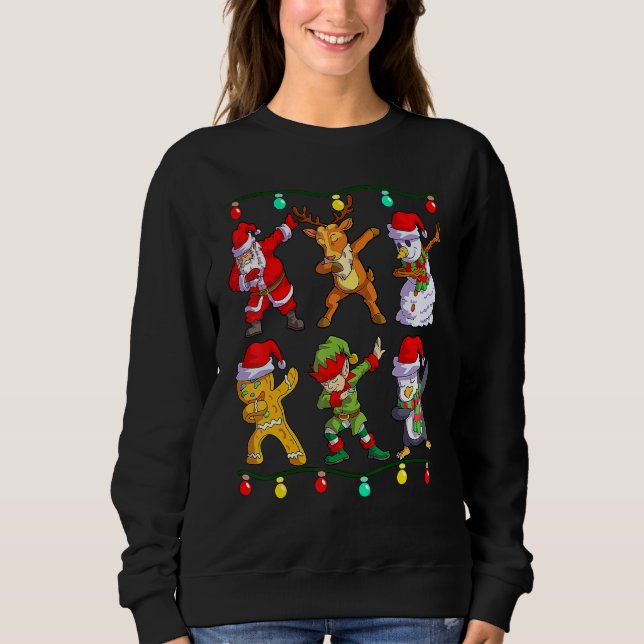 Christmas Kids Boys Men Dabbing Santa Elf Deer Fri Sweatshirt (Front)