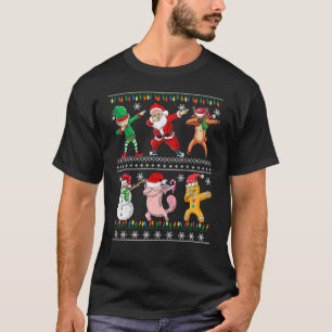 Christmas Kids Boys Men Dabbing Santa Elf Deer Fri T-Shirt