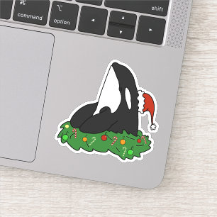Christmas Killer Whale Orca Sticker