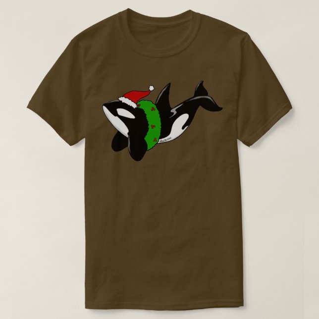 Christmas Killer Whale T-Shirt (Design Front)