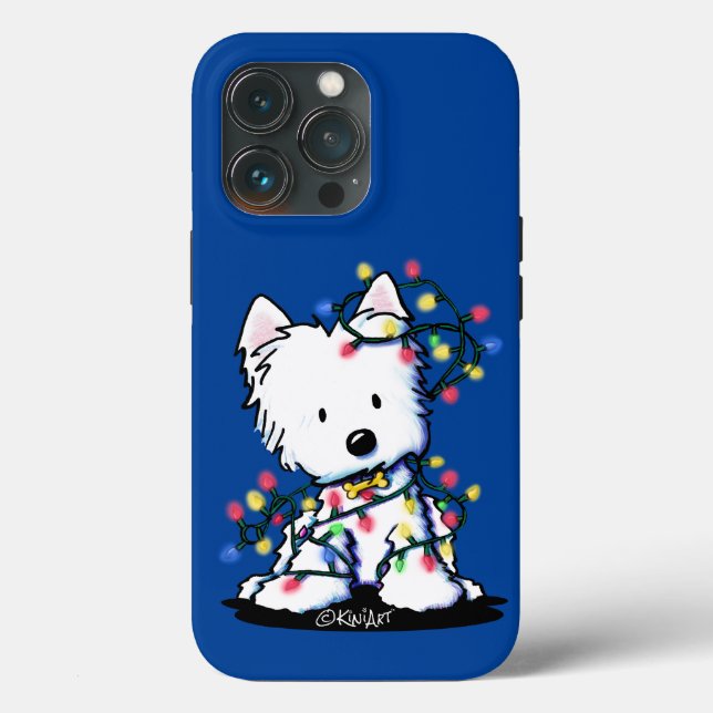 Christmas KiniArt Delightful Westie Case-Mate iPhone Case (Back)