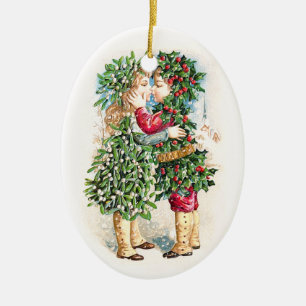 Christmas Kiss Ceramic Tree Decoration