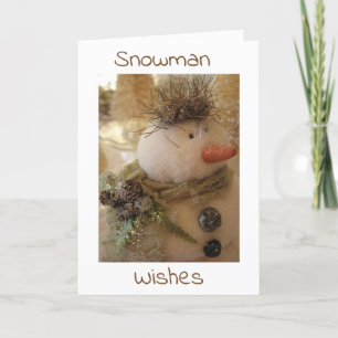 CHRISTMAS "KISSES" WITH SNOWMAN "WISHES" ROMANCE HOLIDAY CARD
