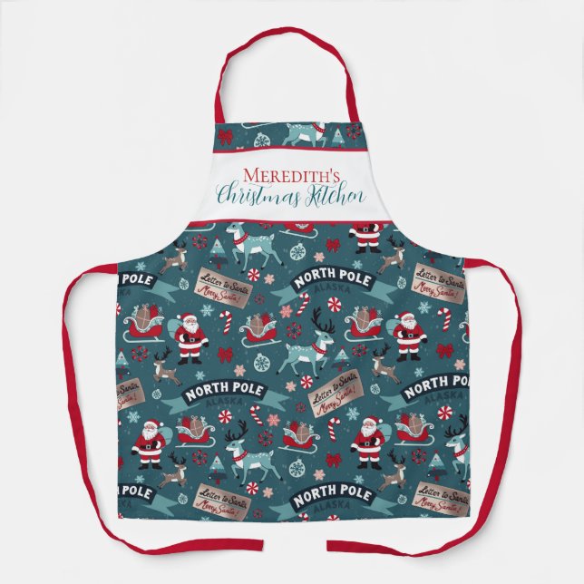Christmas Kitchen – Festive Holiday Cooking Apron (Front)