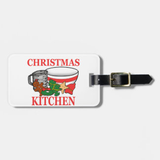 christmas kitchen luggage tag