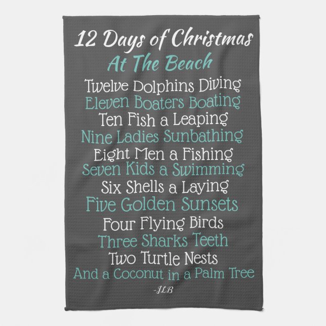Christmas Kitchen Towel Beach Christmas Decor (Vertical)