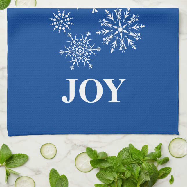 Christmas Kitchen Towel Joy Snowflakes (Folded)