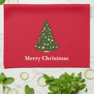 Christmas Kitchen Towel Merry Christmas Tree