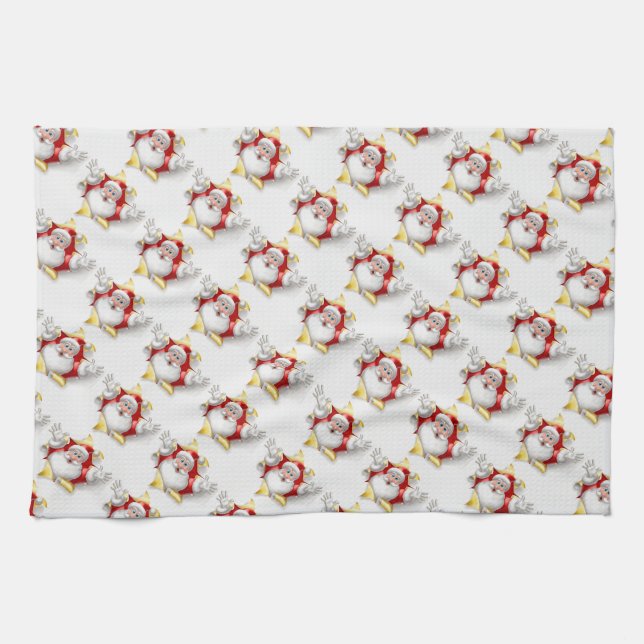 Christmas Kitchen Towel/Santa Tea Towel (Horizontal)