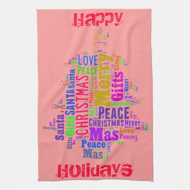 CHRISTMAS KITCHEN TOWELS - GIFTS - XMAS TREE FUN (Vertical)