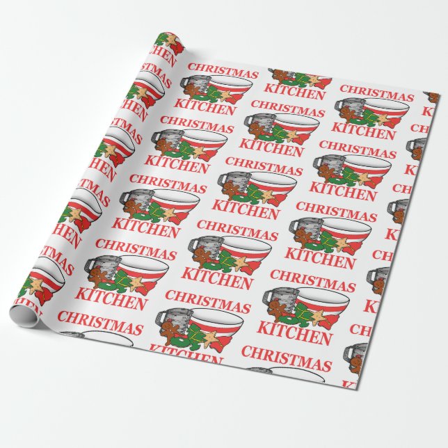 Christmas Kitchen Wrapping Paper (Unrolled)