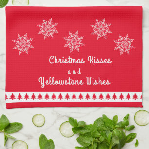 Christmas KitchenTowel Yellowstone Wishes Tea Towel