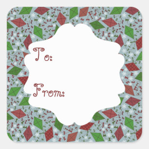 Christmas Kites, gift sticker