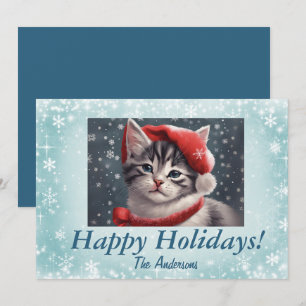 Christmas kitten 8, Happy Holidays, Christmas card